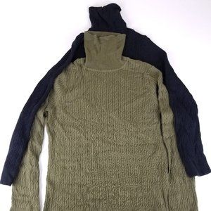 Lot of 2 Talbots Cable Knit Pima Cotton Sweaters